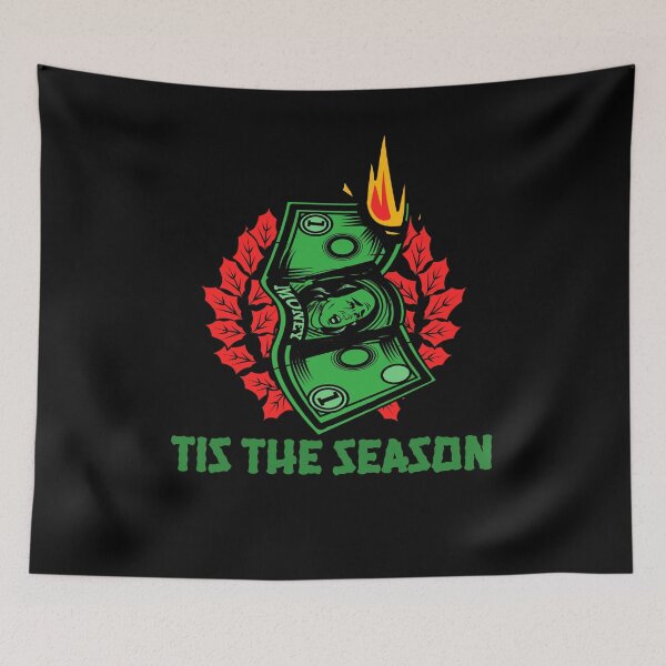 Item preview, Tis The Season Burning Money with Wreath Christmas Consumer designed and sold by RKSDesigns.
