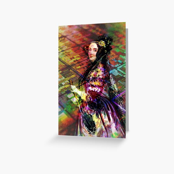 Ada Lovelace - Rainbow of Microchips Greeting Card