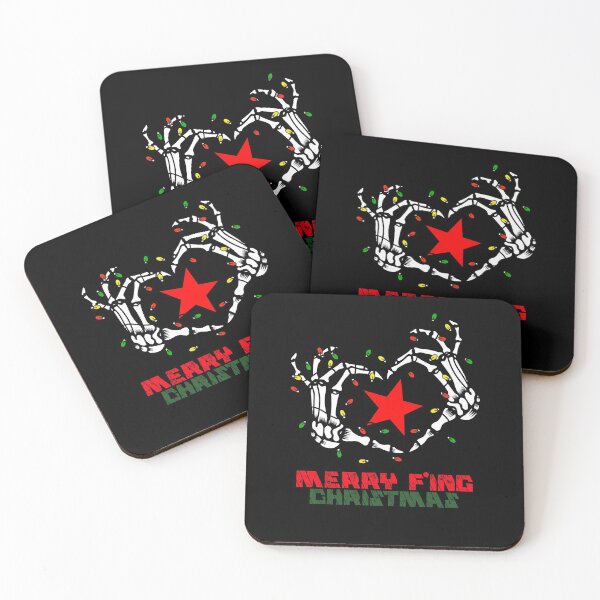 Item preview, Merry Fing Christmas With Star, Light and Bone Hands designed and sold by RKSDesigns.
