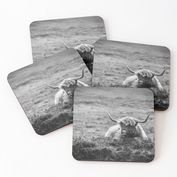 Item preview, Highland Cow on Skye in Black and White designed and sold by heidipics.