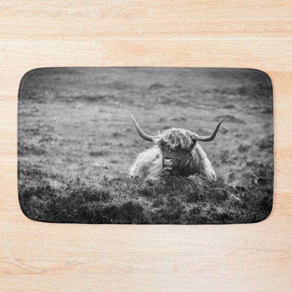 Item preview, Highland Cow on Skye in Black and White designed and sold by heidipics.