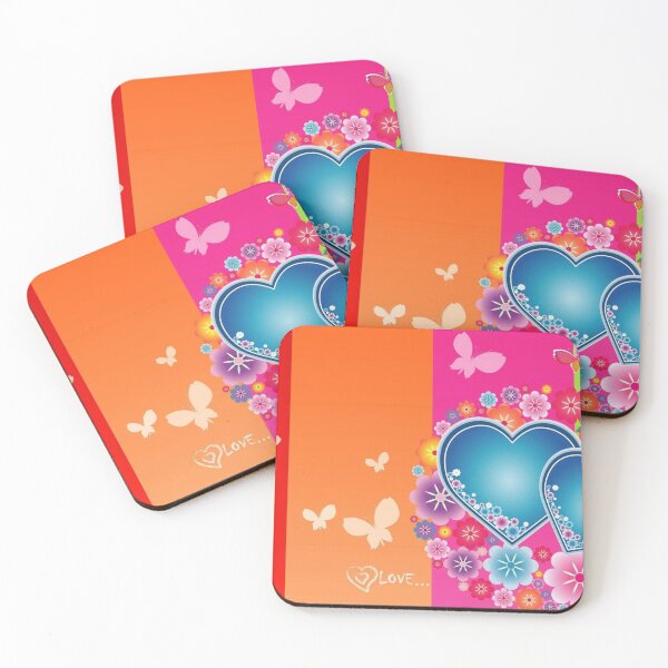 Item preview,  two hearts inside butterflies and flowers designed and sold by 42youbest.
