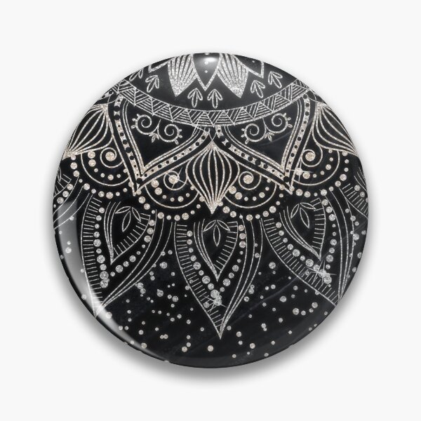 Item preview, Luxury Silver Mandala Dots Black Marble designed and sold by InovArtS.