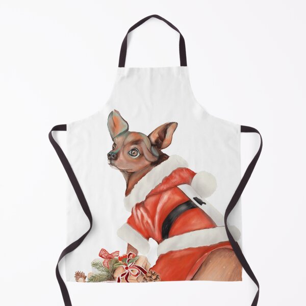 Item preview, Chihuahua Santa with gifts - Funny X-Mas dog illustration designed and sold by Linda Sholberg.