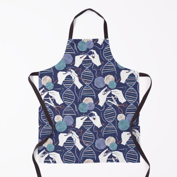 Item preview, Knitting DNA // navy blue background indigo blue and teal wool balls and knit details designed and sold by SelmaCardoso.
