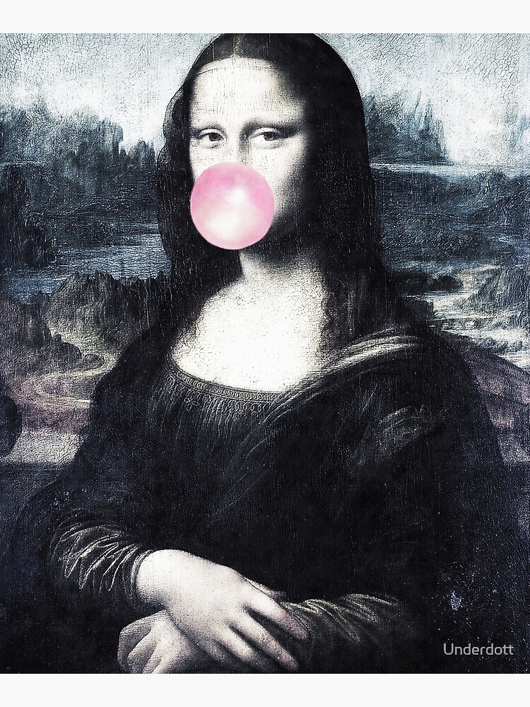 mona lisa blowing bubble gum shirt