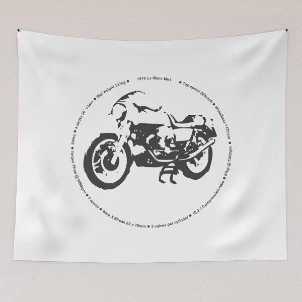 Item preview, Vintage Italian Cafe Motorcycle Le Mans 850 Design designed and sold by RedOakDesigns.