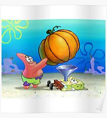 Sponge Bob Pumpkin Force Feeding Poster