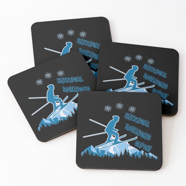 Item preview, Snowcial Distancing Expert Skis Silhouette designed and sold by OmmeDesigns.