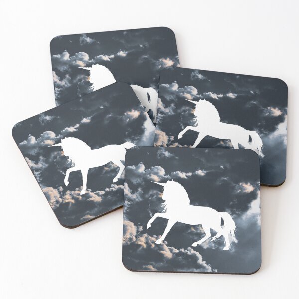 Item preview, Magical but Stabby Grey Clouds White Unicorn designed and sold by BohoMoon.
