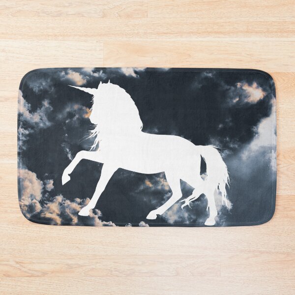 Item preview, Magical but Stabby Grey Clouds White Unicorn designed and sold by BohoMoon.