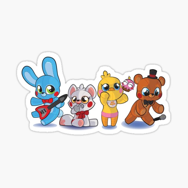 Impression rigide for Sale avec l'œuvre « FNAF Foxy en peluche Sticker » de  l'artiste Nimble-Designs