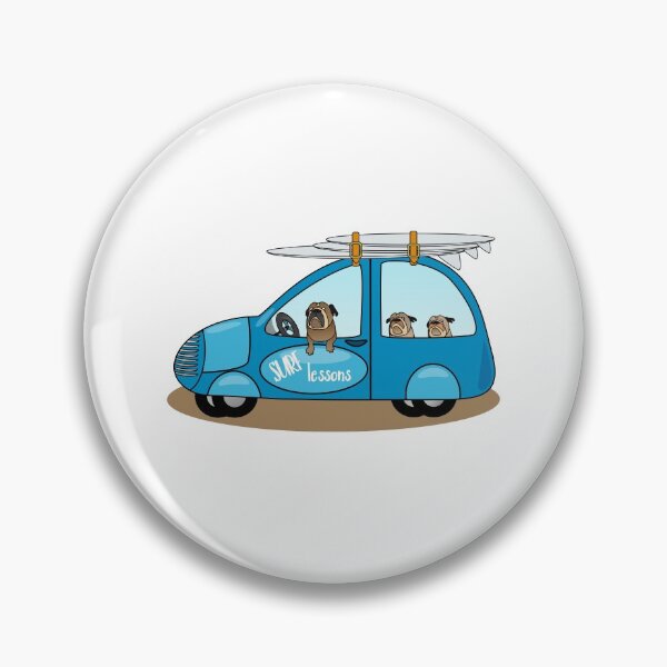 Item preview, English Bulldogs in a Surf Van designed and sold by Barefoot Bodeez  Art.
