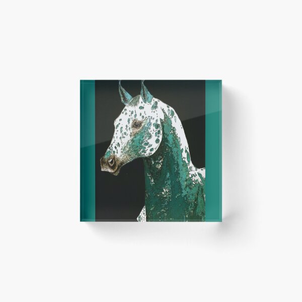 Item preview, Turquoise appaloosa horse portrait painting designed and sold by horseaddicted.
