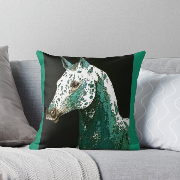 Item preview, Turquoise appaloosa horse portrait painting designed and sold by horseaddicted.