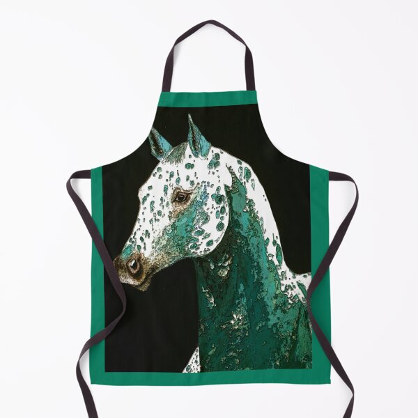 Item preview, Turquoise appaloosa horse portrait painting designed and sold by horseaddicted.