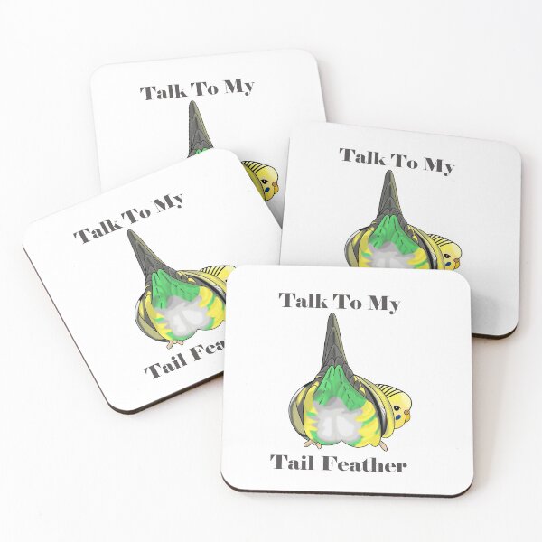 Item preview, Talk to my Tailfeather, Funny Budgie Butt designed and sold by Koalaslifestyle.