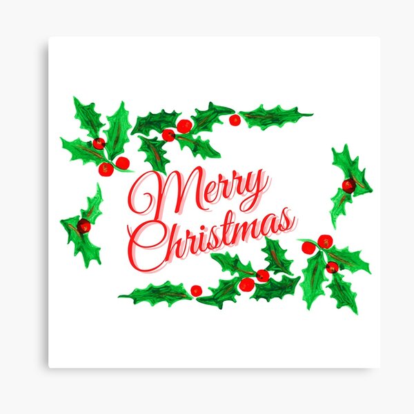 Merry Christmas Garland Canvas Print