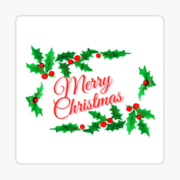 Merry Christmas Garland Sticker
