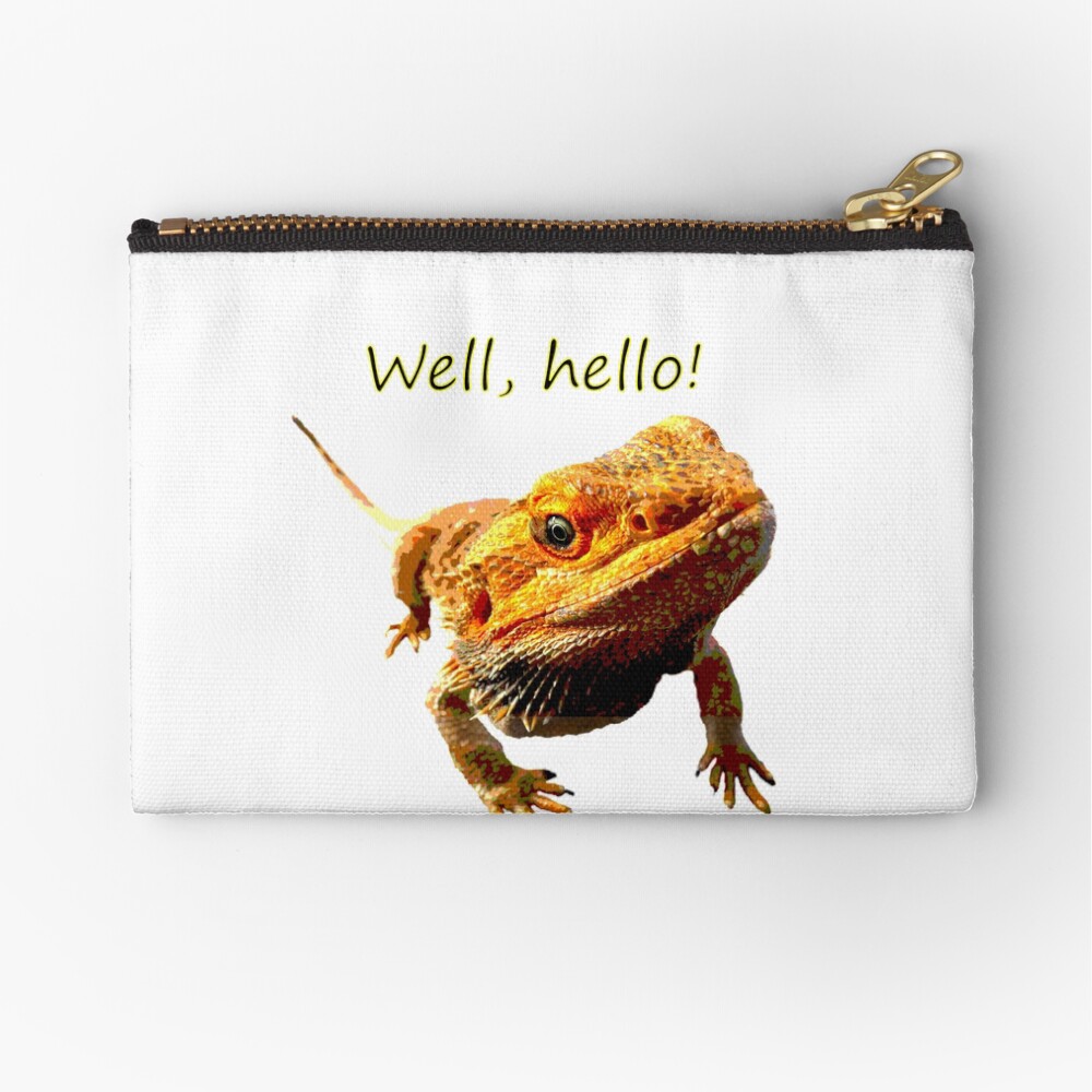 Bearded Dragon Says Hello Zipper Pouch