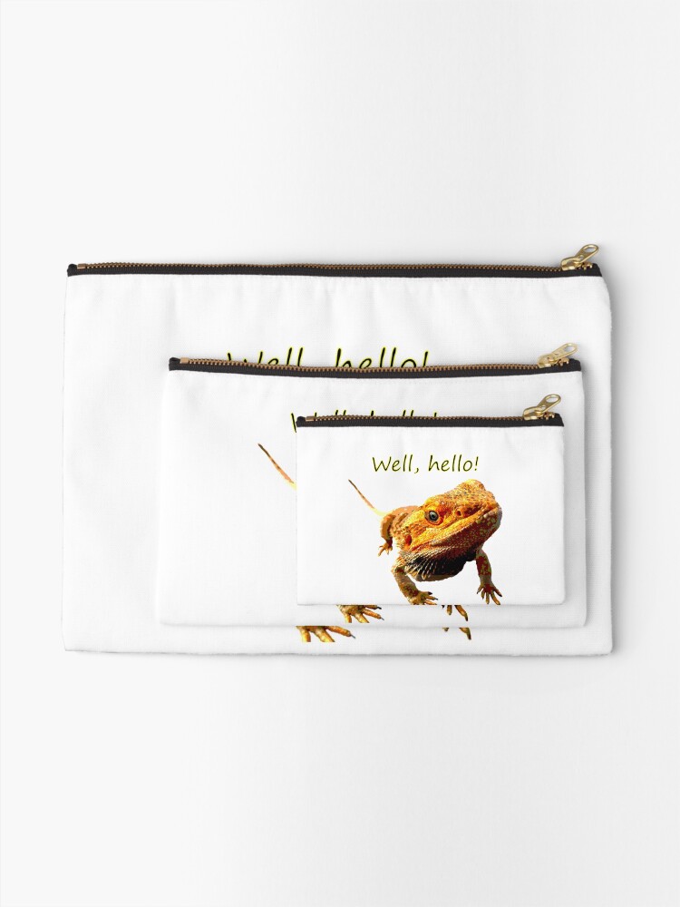 Alternate view of Bearded Dragon Says Hello Zipper Pouch