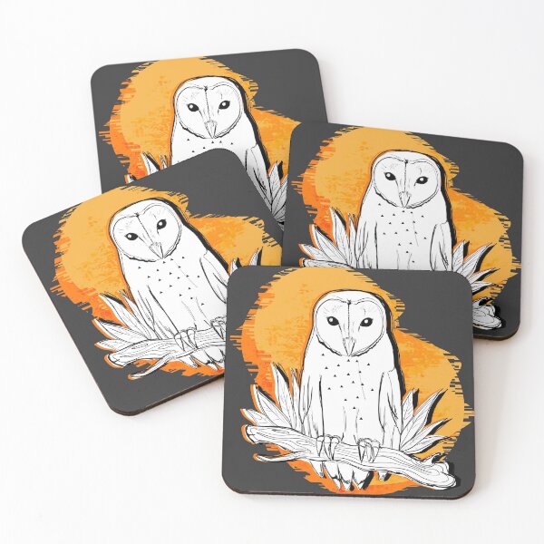 Item preview, Creature of the Night - Barn Owl with Orange Background  designed and sold by KimVanG.
