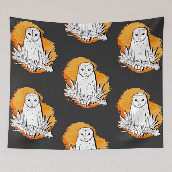 Item preview, Creature of the Night - Barn Owl with Orange Background  designed and sold by KimVanG.