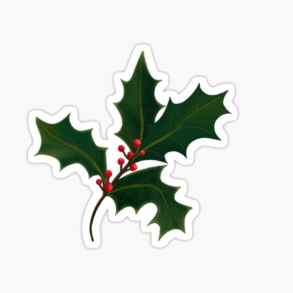 Christmas Holly Branch Sticker