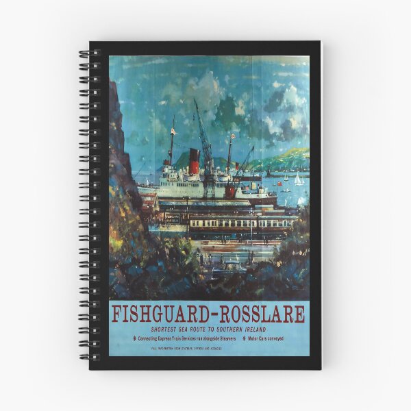 Item preview, retro classic Fishguard Rosslare poster designed and sold by CorasPosters.