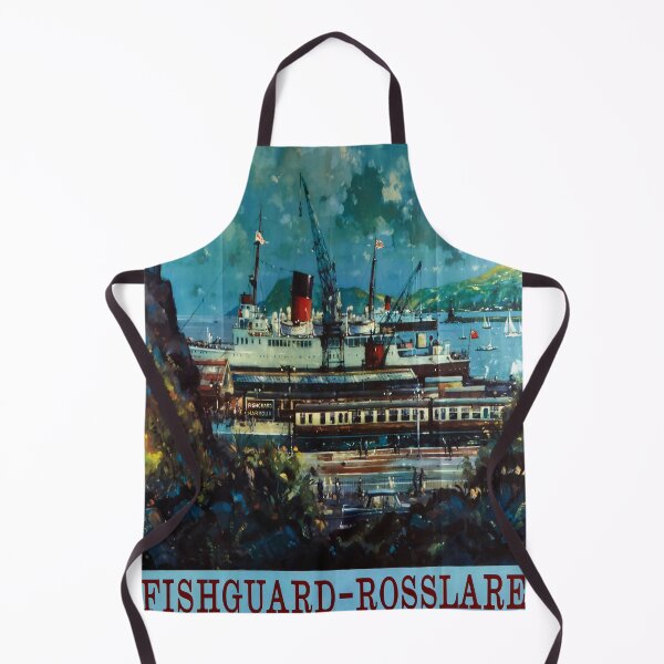 Item preview, retro classic Fishguard Rosslare poster designed and sold by CorasPosters.