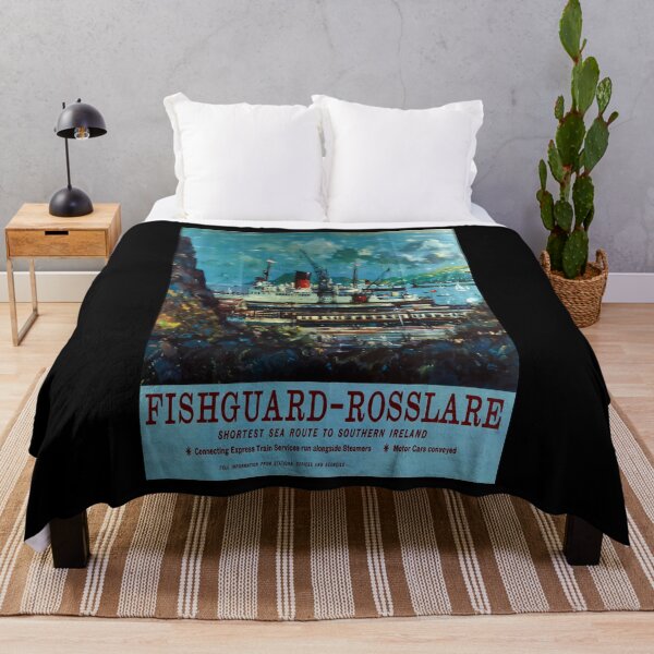 Item preview, retro classic Fishguard Rosslare poster designed and sold by CorasPosters.