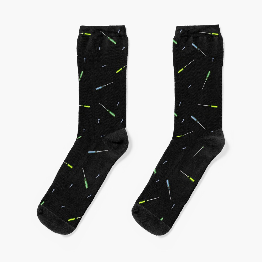 Screwdriver and Screw Pattern Socks for Sale by Dude Stuff
