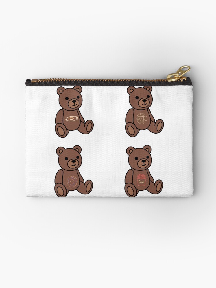teddy bear with zipper compartment