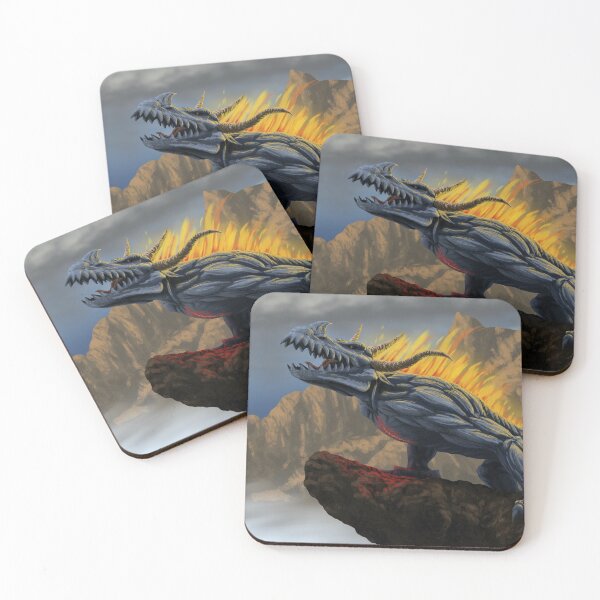 Item preview, Mountains and fire backing dragon designed and sold by Tom CHÉRON.