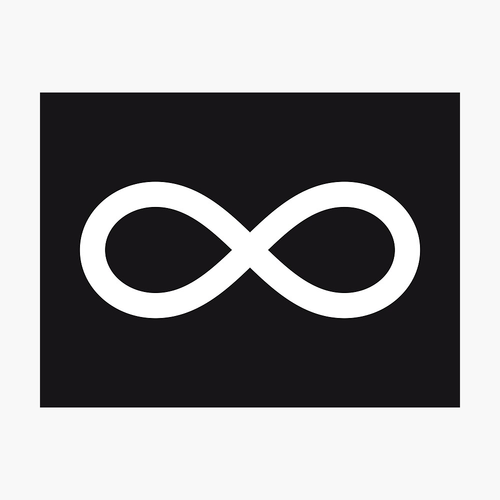 Metis flag Infinity symbol on black background HD High Quality