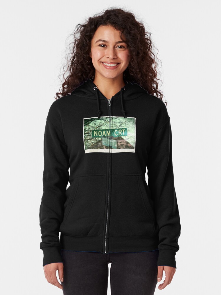 Alternate view of Noam mask, Noam, Noam socks, Noam sticker, Noam magnet Zipped Hoodie