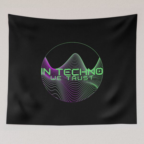 Item preview, Funky Soundwave In Techno We Trust Rave  designed and sold by thewhitteeguy.