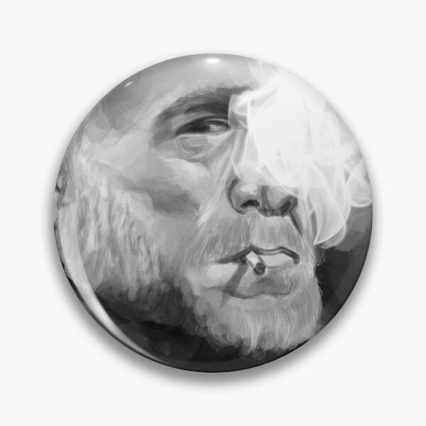 Item preview, Bukowski black and white digital painting designed and sold by tintacarmesim.