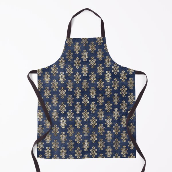 Item preview, A very ornate gold damask on a dark blue background design designed and sold by AnnieHochmann.