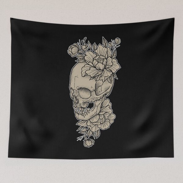 Item preview, Skull and Peony Flowers designed and sold by SevenRelics.