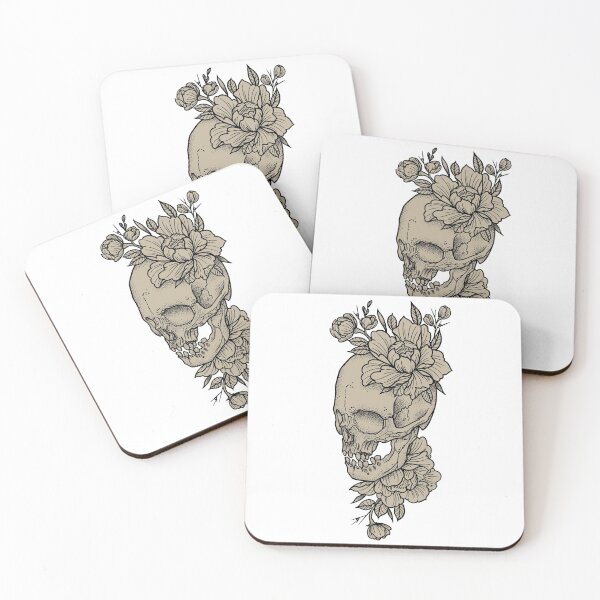 Item preview, Skull and Peony Flowers designed and sold by SevenRelics.