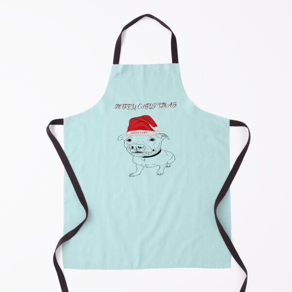 Item preview, Festive American Bulldog Merry Christmas with Santa Paws Hat designed and sold by IslesArt.