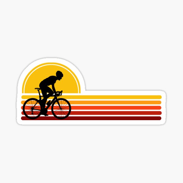 Cyclist Gravel Biker - Yellow Sunset Sticker