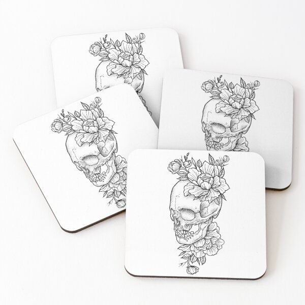 Item preview, Skull and Peony Flowers designed and sold by SevenRelics.