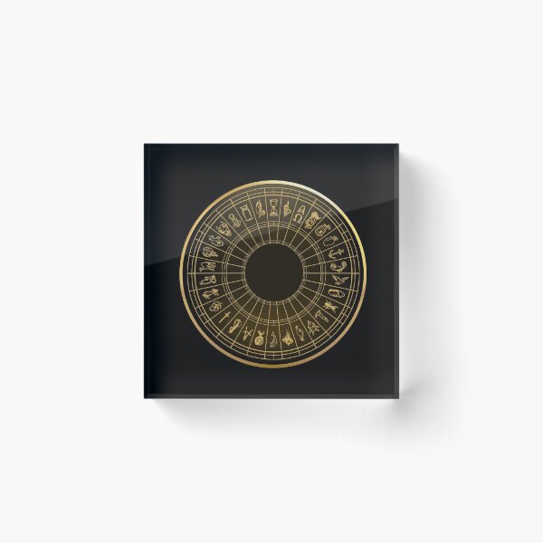 Alethiometer Golden Symbols Acrylic Block
