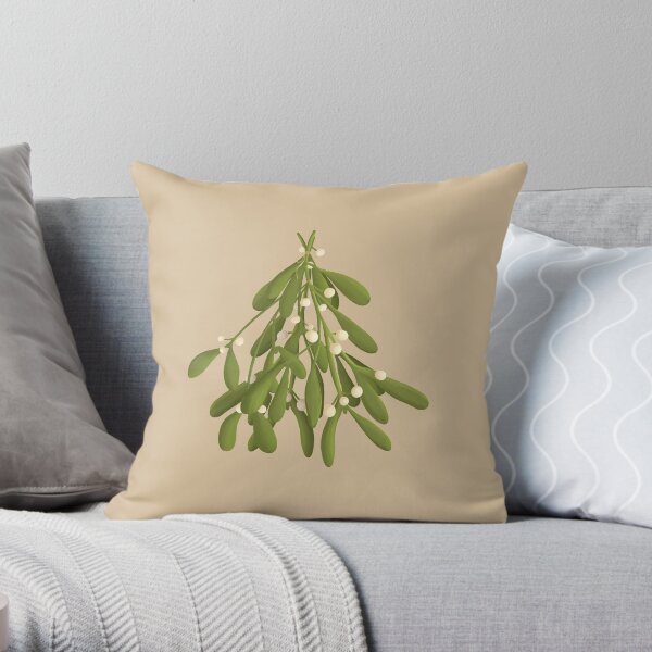 Mistletoe Bunch Throw Pillow