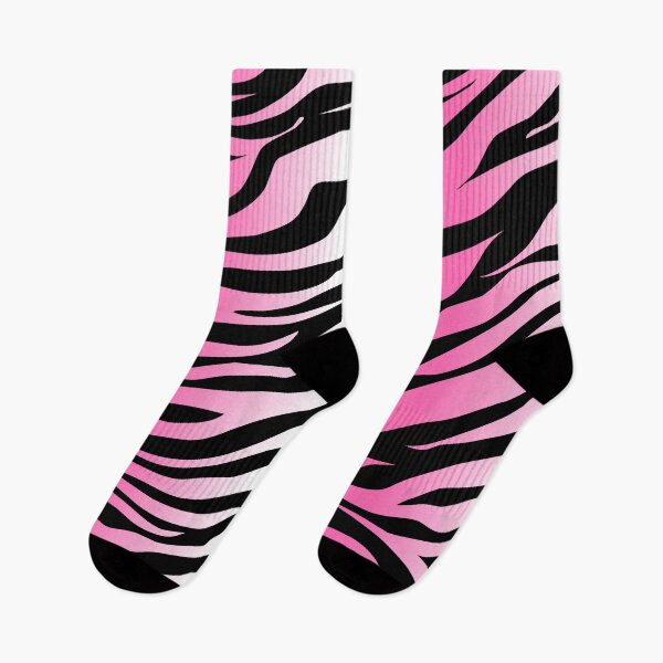 Artikelvorschau, Schwarzer Zebrastreifen-Tierdruck mit weißem und rosa verblasstem Farbverlaufshintergrund entworfen und verkauft von Troy Krieger.