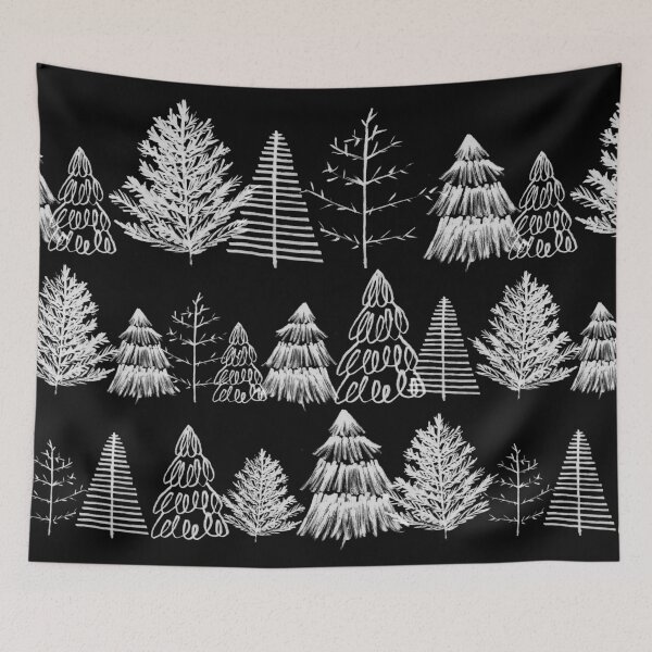 Item preview, Trees Pattern White and Black designed and sold by sarahrinouye.