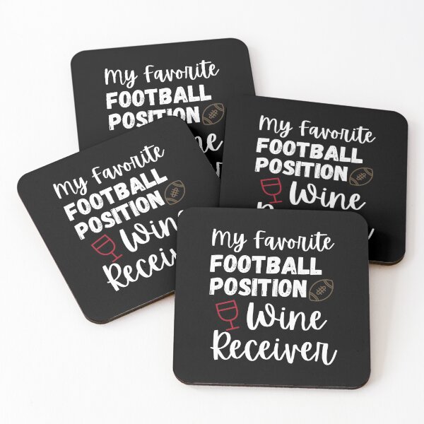 Item preview, My Favorite Football Position Wine Receiver - With Color Outline Pics - White - by Boo-da-chay designed and sold by Boo-da-chay.