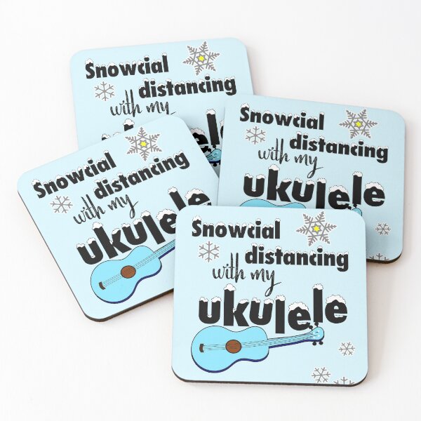 Item preview, Snowcial distancing with my ukulele designed and sold by DeliriousSteve.